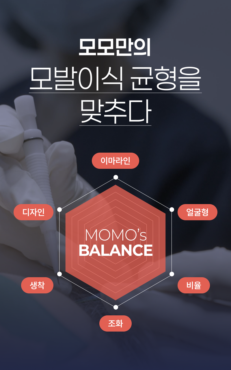 모발이식 균형을 맞추다