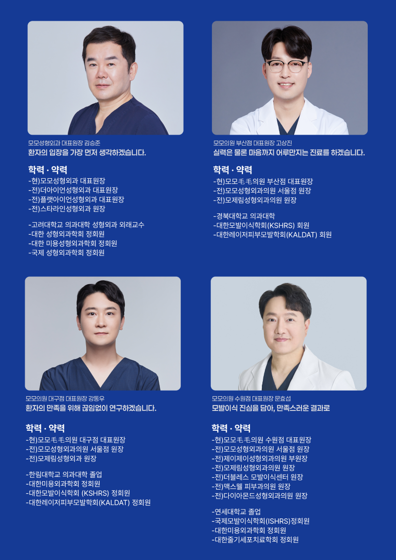 모모성형외과 원장님 학력 및 약력