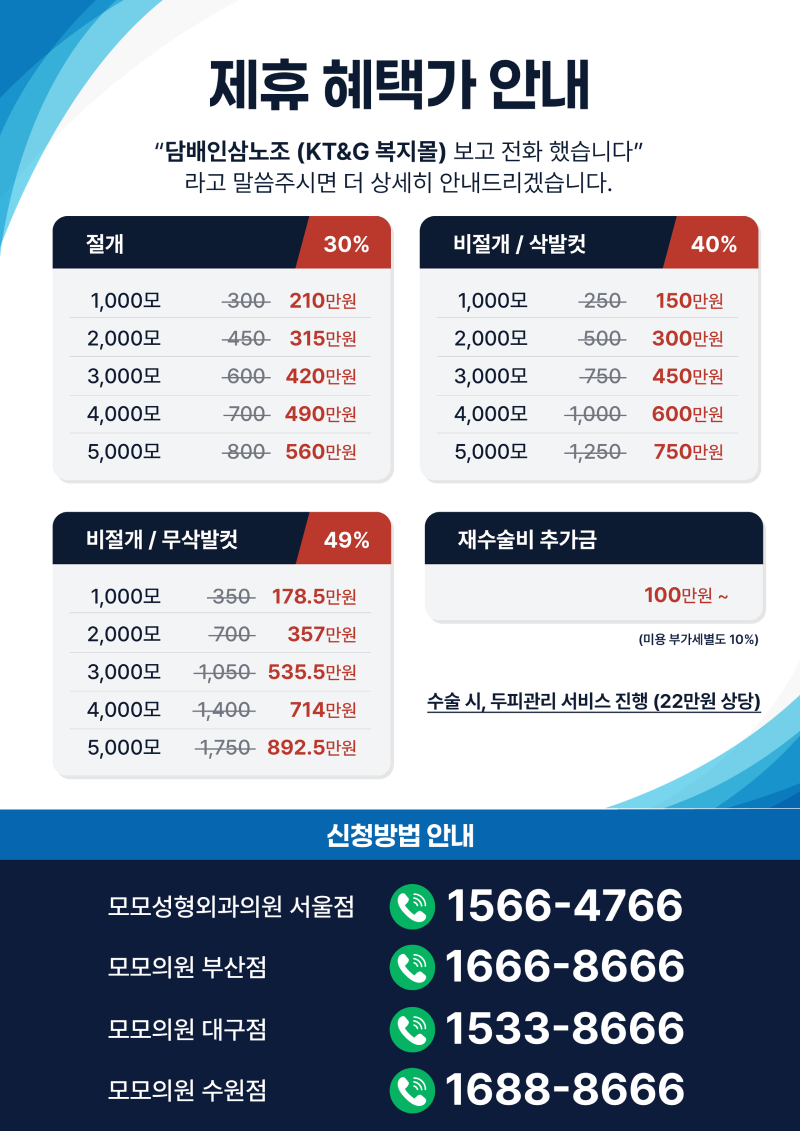 모모성형외과 제휴 혜택가 안내